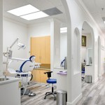 Office hallway and operatory room Happy dental Family